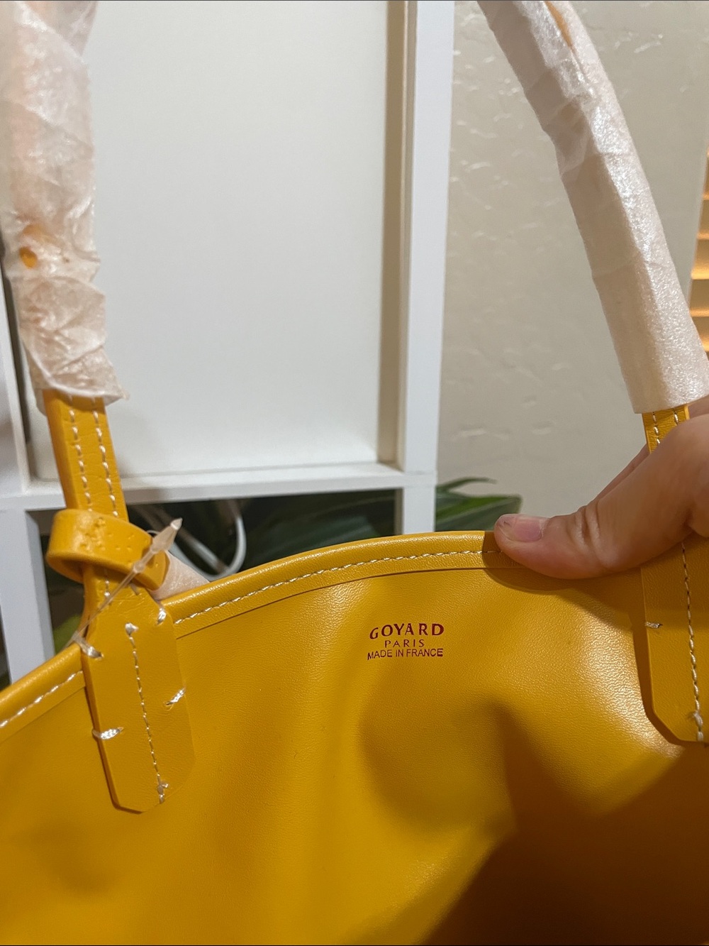 Goyard Anjou Yellow Chevron Mini Tote Bag with Top Handles - Picture 2 of 6